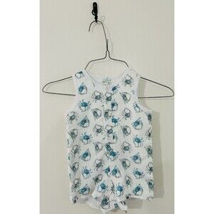 Nola Tawk Catching Crabs 100% Organic Muslin Shortall Sz 3-6 Months Baby